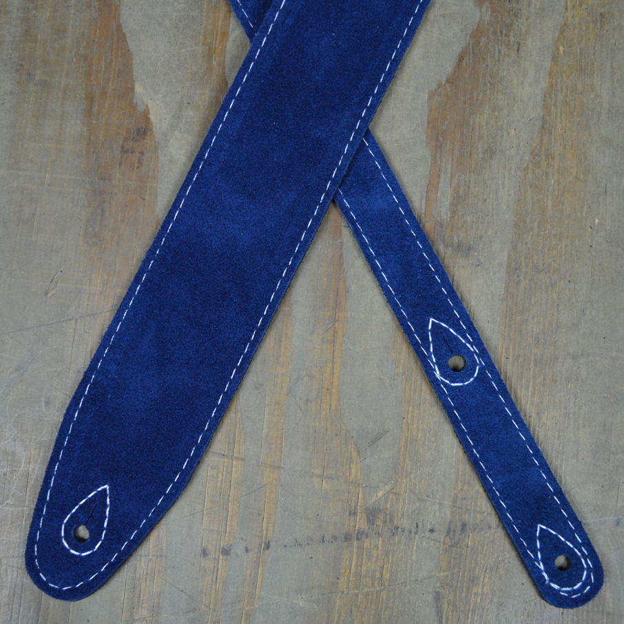 Blue Double Suede Guitar Strap Colonial Leather